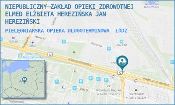 PIELĘGNIARSKA OPIEKA DŁUGOTERMINOWA - NIEPUBLICZNY ZAKŁAD OPIEKI ZDROWOTNEJ ELMED ELŻBIETA HEREZIŃSKA JAN HEREZIŃSKI - UL. WARECKA 1/3,  ŁÓDŹ