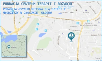 PORADNIA PSYCHOLOGICZNA DLA DZIECI I MŁODZIEŻY W GŁOGOWIE - FUNDACJA CENTRUM TERAPII I ROZWOJU - UL. GALLA ANONIMA 4B,  GŁOGÓW
