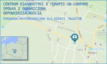 PORADNIA PSYCHOLOGICZNA DLA DZIECI - CENTRUM DIAGNOSTYKI I TERAPII IN CORPORE SPÓŁKA Z OGRANICZONĄ ODPOWIEDZIALNOŚCIĄ - UL. ŻWIRKI I WIGURY 7,  OLSZTYN