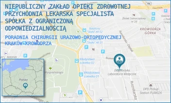 PORADNIA CHIRURGII URAZOWO-ORTOPEDYCZNEJ - NIEPUBLICZNY ZAKŁAD OPIEKI ZDROWOTNEJ PRZYCHODNIA LEKARSKA SPECJALISTA SPÓŁKA Z OGRANICZONĄ ODPOWIEDZIALNOŚCIĄ - UL. RUSZNIKARSKA 17,  KRAKÓW-KROWODRZA