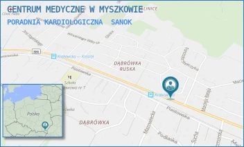 PORADNIA KARDIOLOGICZNA - CENTRUM MEDYCZNE W MYSZKOWIE - UL. KRAKOWSKA 76,  SANOK