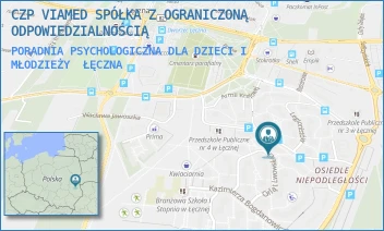 PORADNIA PSYCHOLOGICZNA DLA DZIECI I MŁODZIEŻY - NZOZ VIAMED SPÓŁKA Z OGRANICZONĄ ODPOWIEDZIALNOŚCIĄ - OBROŃCÓW POKOJU 7,  ŁĘCZNA