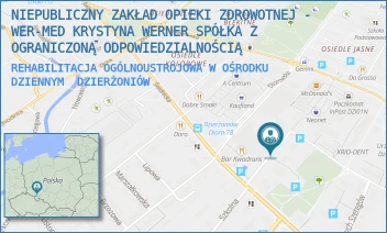 REHABILITACJA OGÓLNOUSTROJOWA W OŚRODKU DZIENNYM - NIEPUBLICZNY ZAKŁAD OPIEKI ZDROWOTNEJ - WER-MED KRYSTYNA WERNER SPÓŁKA Z OGRANICZONĄ ODPOWIEDZIALNOŚCIĄ - UL. PARKOWA 7;9,  DZIERŻONIÓW