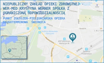 PUNKT ZGŁOSZEŃ-PIELĘGNIARSKA OPIEKA DŁUGOTERMINOWA - NIEPUBLICZNY ZAKŁAD OPIEKI ZDROWOTNEJ - WER-MED KRYSTYNA WERNER SPÓŁKA Z OGRANICZONĄ ODPOWIEDZIALNOŚCIĄ - UL. JODŁOWA 38,  ŚWIDNICA