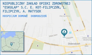 HOSPICJUM DOMOWE - NIEPUBLICZNY ZAKŁAD OPIEKI ZDROWOTNEJ "ESKULAP" S.C. E. KOT-FILIPCZYK, L. FILIPCZYK, A. MATYSEK - UL. MONIUSZKI 2,  DOBRODZIEŃ