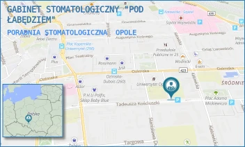 PORADNIA STOMATOLOGICZNA - GABINET STOMATOLOGICZNY "POD ŁABĘDZIEM" MAŁGORZATA POKUSZYŃSKA - BARAN - UL. TADEUSZA KOŚCIUSZKI 43,  OPOLE