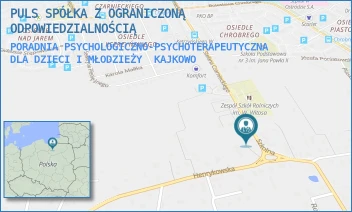 PORADNIA PSYCHOLOGICZNO-PSYCHOTERAPEUTYCZNA DLA DZIECI I MŁODZIEŻY - PULS SPÓŁKA Z OGRANICZONĄ ODPOWIEDZIALNOŚCIĄ - SZKOLNA 1,  KAJKOWO