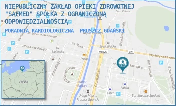 PORADNIA KARDIOLOGICZNA - NIEPUBLICZNY ZAKŁAD OPIEKI ZDROWOTNEJ "SAFMED" SPÓŁKA Z OGRANICZONĄ ODPOWIEDZIALNOŚCIĄ - UL. WOJCIECHA KOSSAKA 8/3,  PRUSZCZ GDAŃSKI