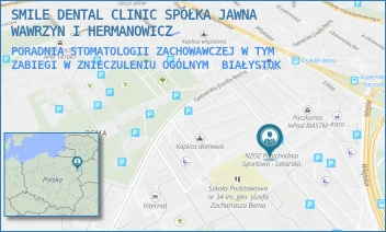 PORADNIA STOMATOLOGII ZACHOWAWCZEJ W TYM ZABIEGI W ZNIECZULENIU OGÓLNYM - SMILE DENTAL CLINIC SPÓŁKA JAWNA WAWRZYN I HERMANOWICZ - POGODNA 4C/1U,  BIAŁYSTOK