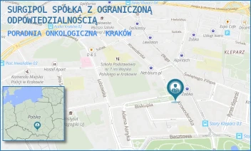 PORADNIA ONKOLOGICZNA - SURGIPOL SPÓŁKA Z OGRANICZONĄ ODPOWIEDZIALNOŚCIĄ - UL. KROWODERSKA 17,  KRAKÓW