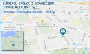 PORADNIA ENDOKRYNOLOGICZNA - SURGIPOL SPÓŁKA Z OGRANICZONĄ ODPOWIEDZIALNOŚCIĄ - UL. KROWODERSKA 17,  KRAKÓW
