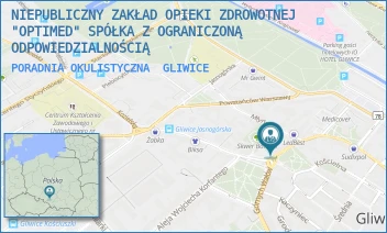 PORADNIA OKULISTYCZNA - NIEPUBLICZNY ZAKŁAD OPIEKI ZDROWOTNEJ "OPTIMED" SPÓŁKA Z OGRANICZONĄ ODPOWIEDZIALNOŚCIĄ - UL. UL.DOLNYCH WAŁÓW 26/1,  GLIWICE