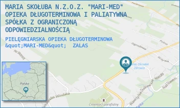 PIELĘGNIARSKA OPIEKA DŁUGOTERMINOWA "MARI-MED" - MARIA SKOŁUBA N.Z.O.Z. "MARI-MED" OPIEKA DŁUGOTERMINOWA I PALIATYWNA SPÓŁKA Z OGRANICZONĄ ODPOWIEDZIALNOŚCIĄ - UL. KS. P. P. GAWLIKOWSKIEGO 78,  ZALAS