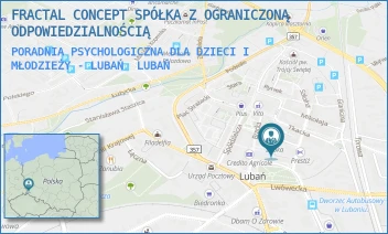 PORADNIA PSYCHOLOGICZNA DLA DZIECI I MŁODZIEŻY - LUBAŃ - FRACTAL CONCEPT SPÓŁKA Z OGRANICZONĄ ODPOWIEDZIALNOŚCIĄ - UL. PLAC STEFANA OKRZEI 6,  LUBAŃ